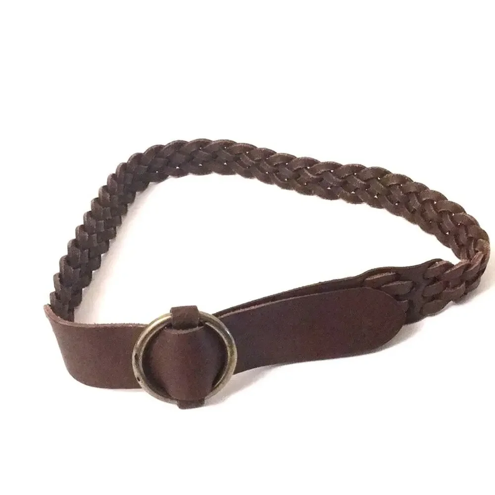 J. Crew belt brown leather braided unisex - Picture 1 of 6